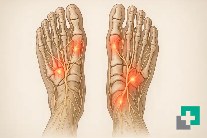 مشکلات عصبی در داغی کف پا